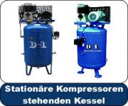 Stationäre Kompressoren, stehender Kessel